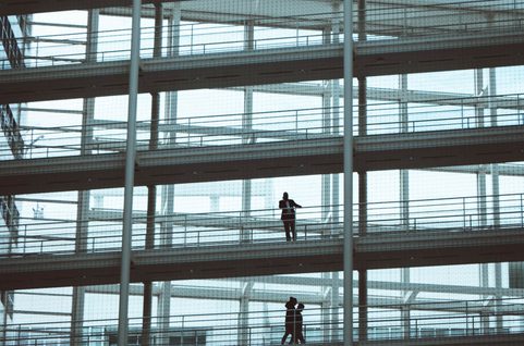 People in different floors