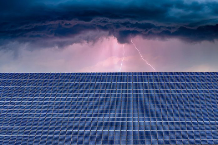 Solar panels in a storm