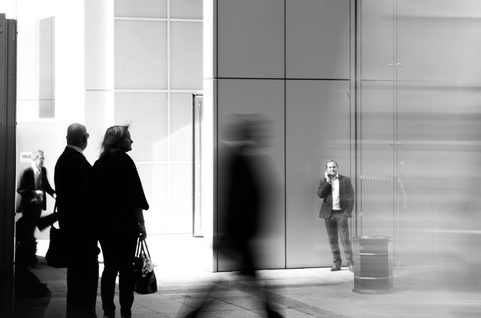 Businessmen outside