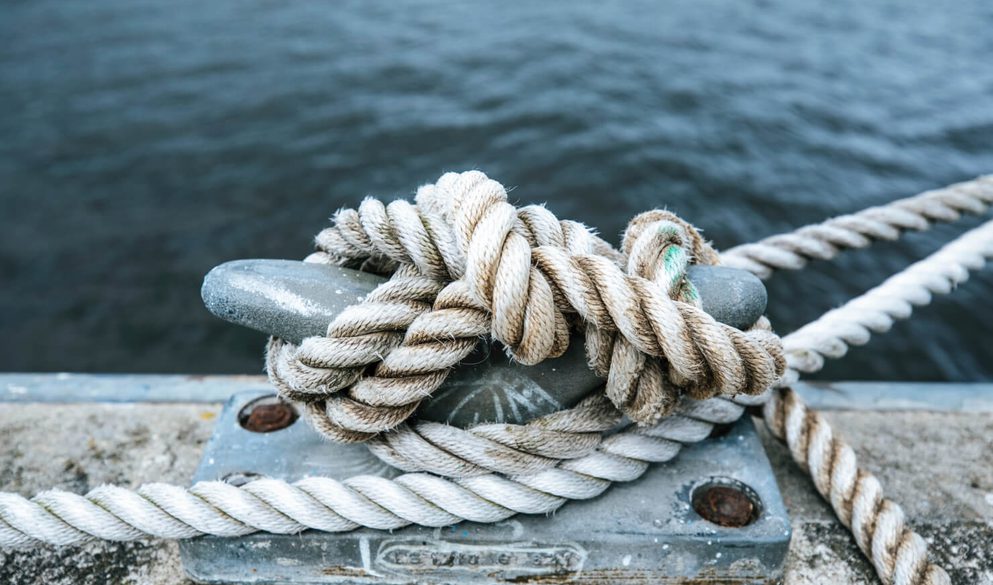 Tied maritime rope