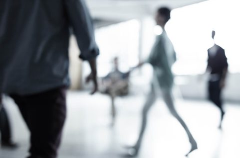 Blurry picture of people walking